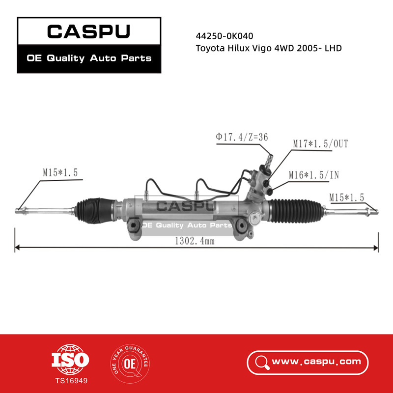 44250-0K040 Toyota Hilux Vigo 4WD Steering Rack 2005- LHD