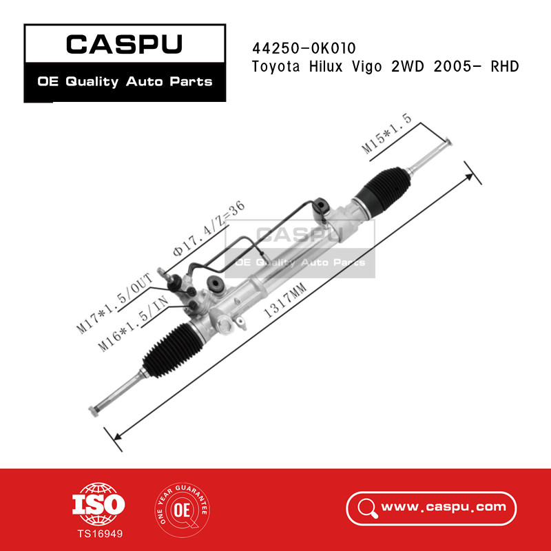 44250-0K010 Toyota Hilux Vigo 2WD Steering Rack 2005- RHD