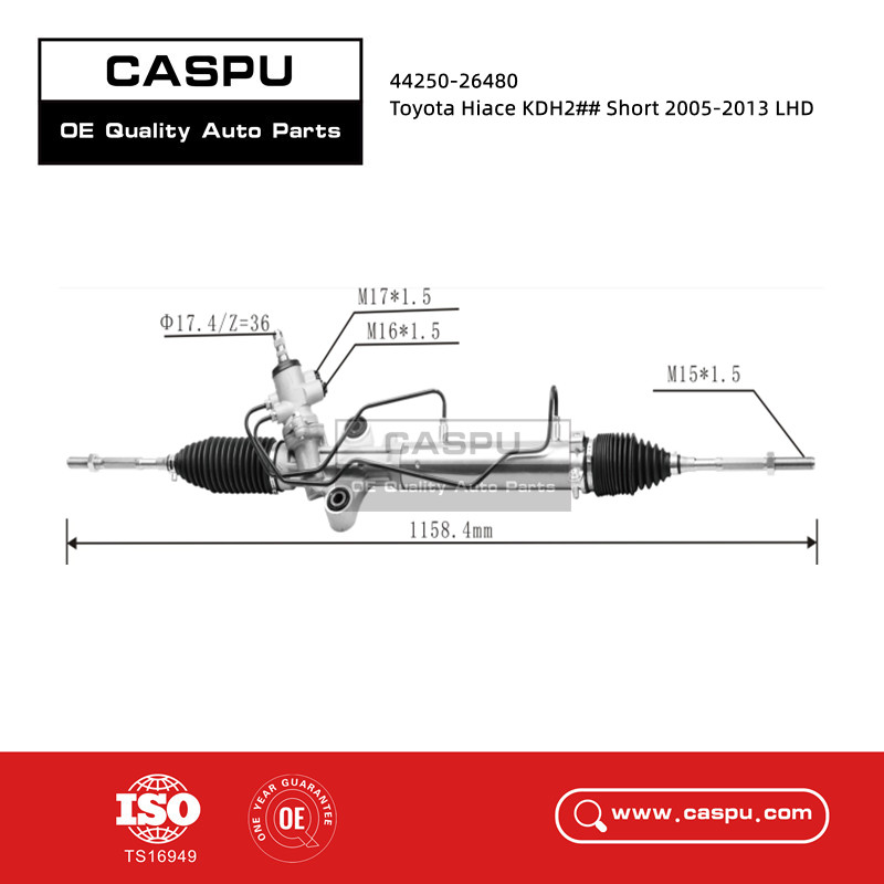 44250-26480 Toyota Hiace KDH2## Narrow Body Steering Rack 2005- LHD