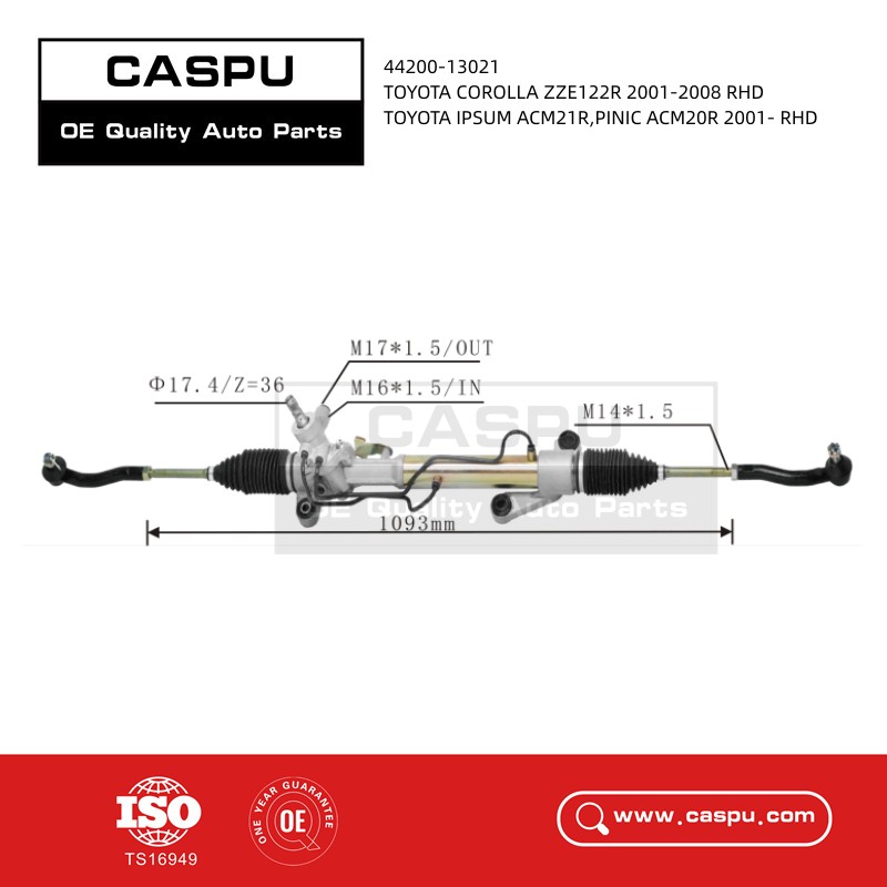 44200-13021 Steering Rack For Toyota Corolla ZZE122R 2001-2008 RHD