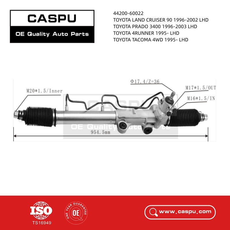 44200-60022 Steering Rack For Toyota Prado 3400 1996- LHD