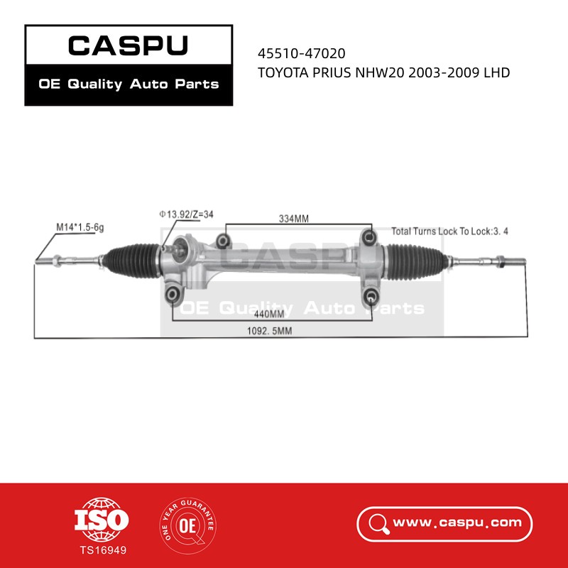 45510-47020 Steering Rack For Toyota Prius NHW20 2003-2009 LHD