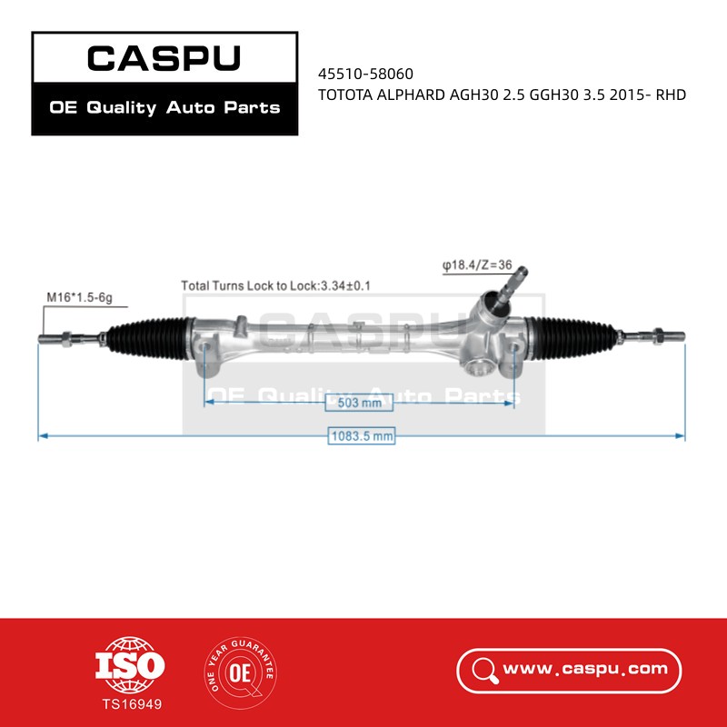 45510-58060 Steering Rack For TOTOTA ALPHARD AGH30 2.5 GGH30 3.5 2015- RHD