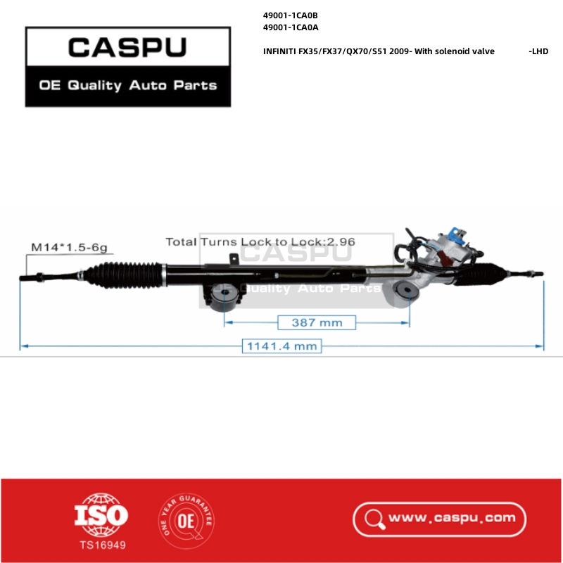 49001-1CA0B,49001-1CA0A,490011CA0A,490011CA0B,Steering Rack and Pinion INFINITI FX35/FX37/QX70/S51,With solenoid valve,CASPU