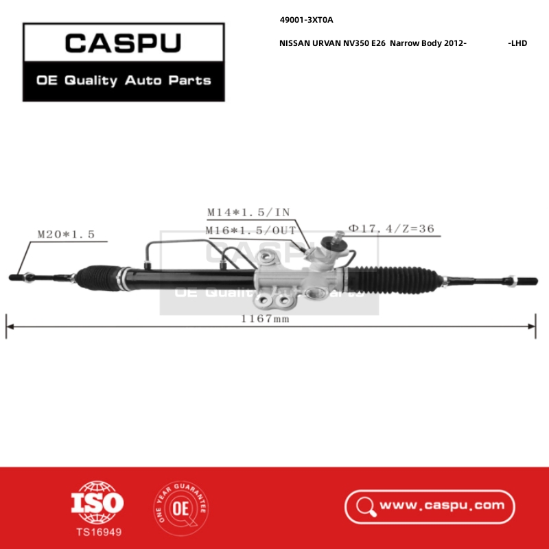 49001-3XT0A,490013XT0A,Steering Rack And Pinion NISSAN URVAN NV350 E26 Narrow Body,CASPU