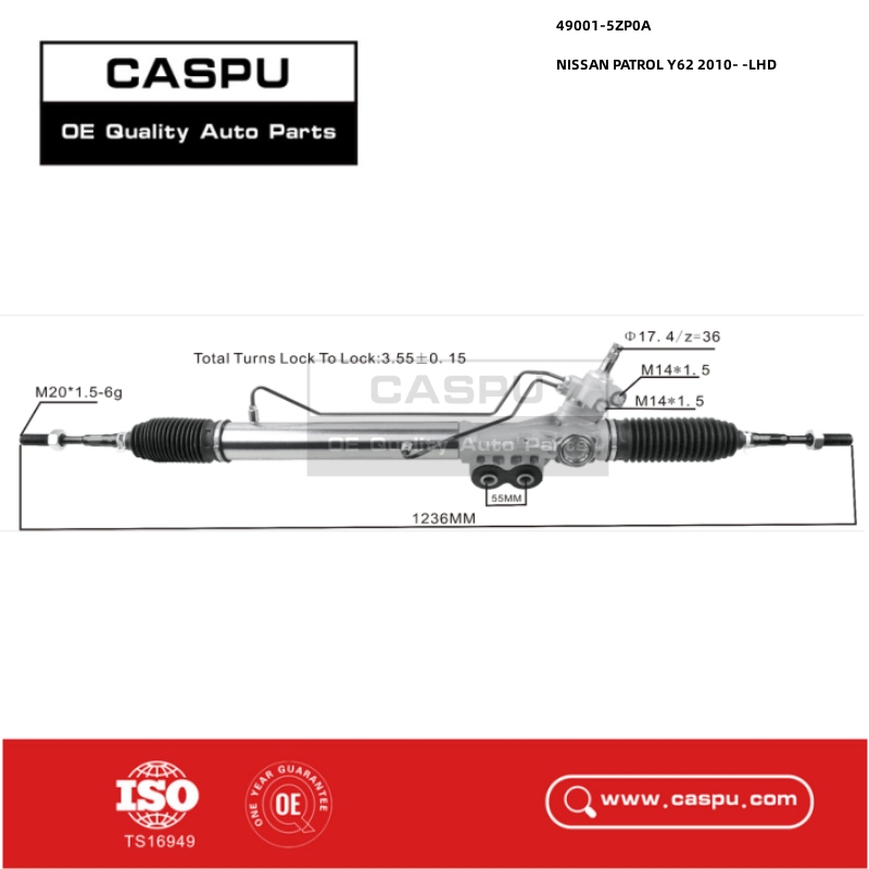 49001-5ZP0A,490015ZP0A,steering rack and pinion NISSAN PATROL Y62, Steering Gear NISSAN PATROL,CASPU