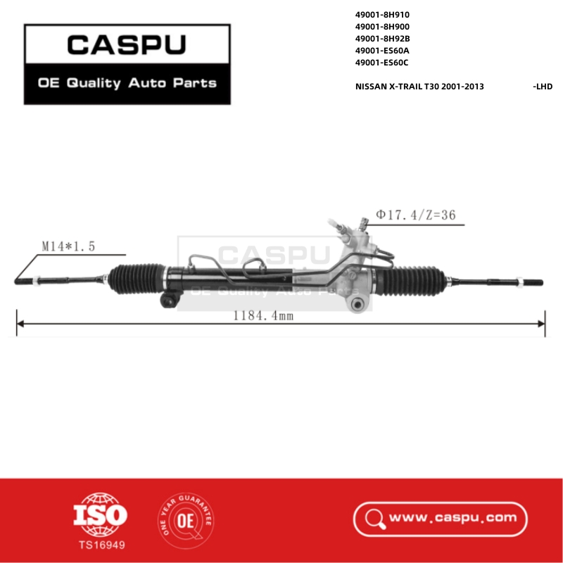 49001-8H910,49001-8H900,49001-8H92B,49001-ES60A,49001-ES60C,Steering Rack NISSAN ,NISSAN X-TRAIL T30 Rack And Pinion,CASPU