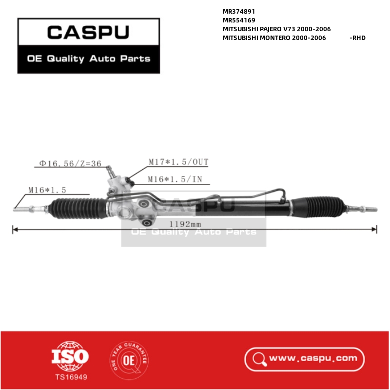 MR374891,MR554169,Steering Rack and Pinion MITSUBISHI PAJERO V73,Steering Rack and Pinion MITSUBISHI MONTERO,MITSUBISHI RHD,CASPU