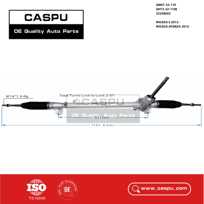 GW6T-32-110,GHT2-32-110E,3325B603,GW6T32110,GHT232110E,steering rack and pinion MAZDA 6 2012,Steering Gear MAZDA ATENZA 2012,CASPU