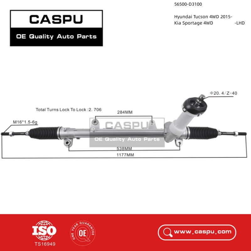 56500-D3100,steering rack gear for Hyundai Tucson 4WD 2015,rack and pinion steering assembly for Kia Sportage 4WD