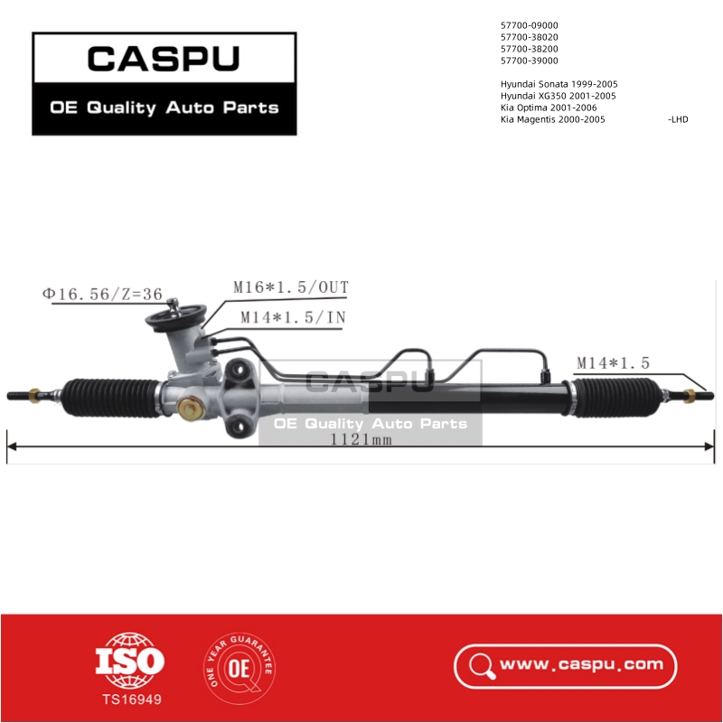 57700-09000,57700-38020,57700-38200,57700-39000,steering rack for Hyundai Sonata,XG350,Kia Optima Magentis
