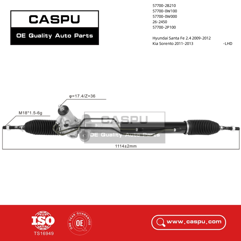 57700-2B210,57700-0W100,57700-0W000,26-2450,57700-2P100,Steering rack for Hyundai Santa Fe 2.4  Kia Sorento