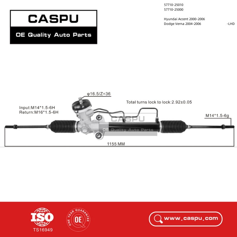 57710-25010,57710-25000,steering rack for Hyundai Accent 2000-2006,Dodge Verna 2004-2006