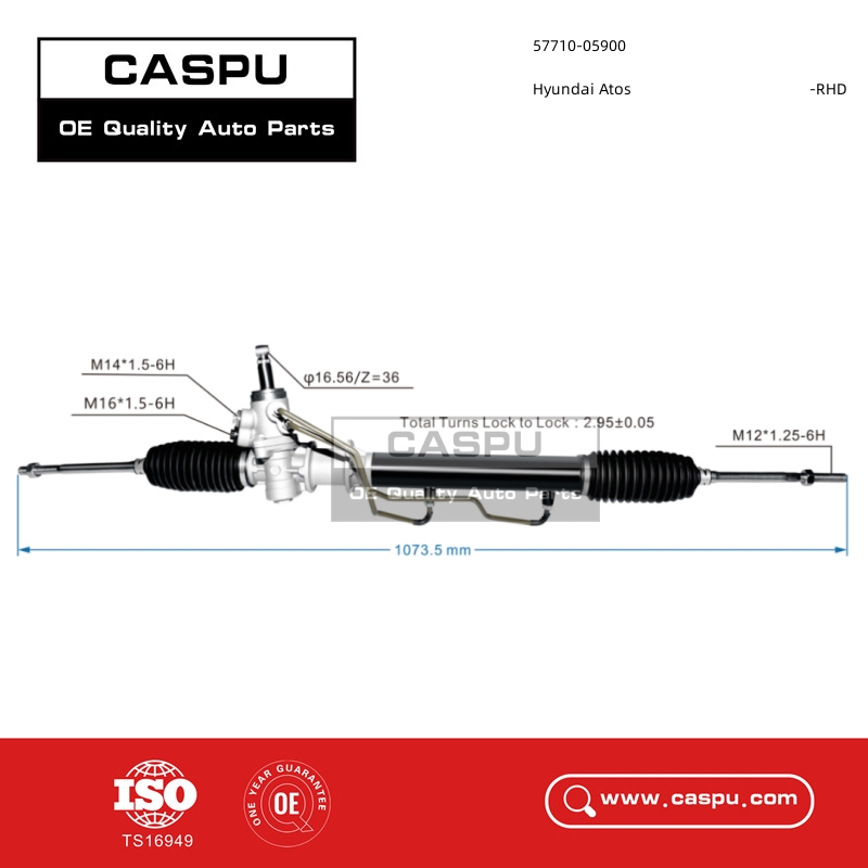 57710-05900,steering rack for Hyundai Atos,RHD