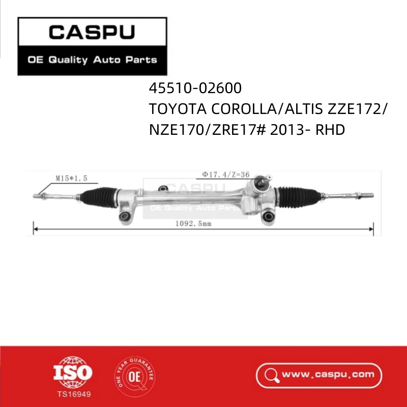 45510-02600,steering rack steering gear for TOYOTA COROLLA/ALTIS 2013- RHD